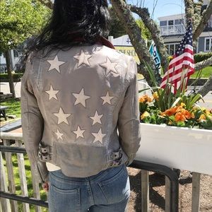 Lambskin leather bomber jacket